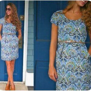 J. Crew Peacock Paisley Delores Dress Silk Blend SIZE 6